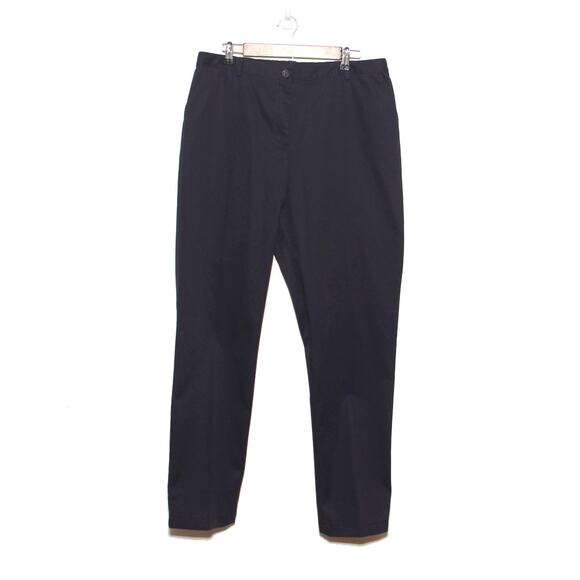 Lands' End High Rise Straight Leg Black Pants Size 16 Cotton Blend - Picture 1 of 8